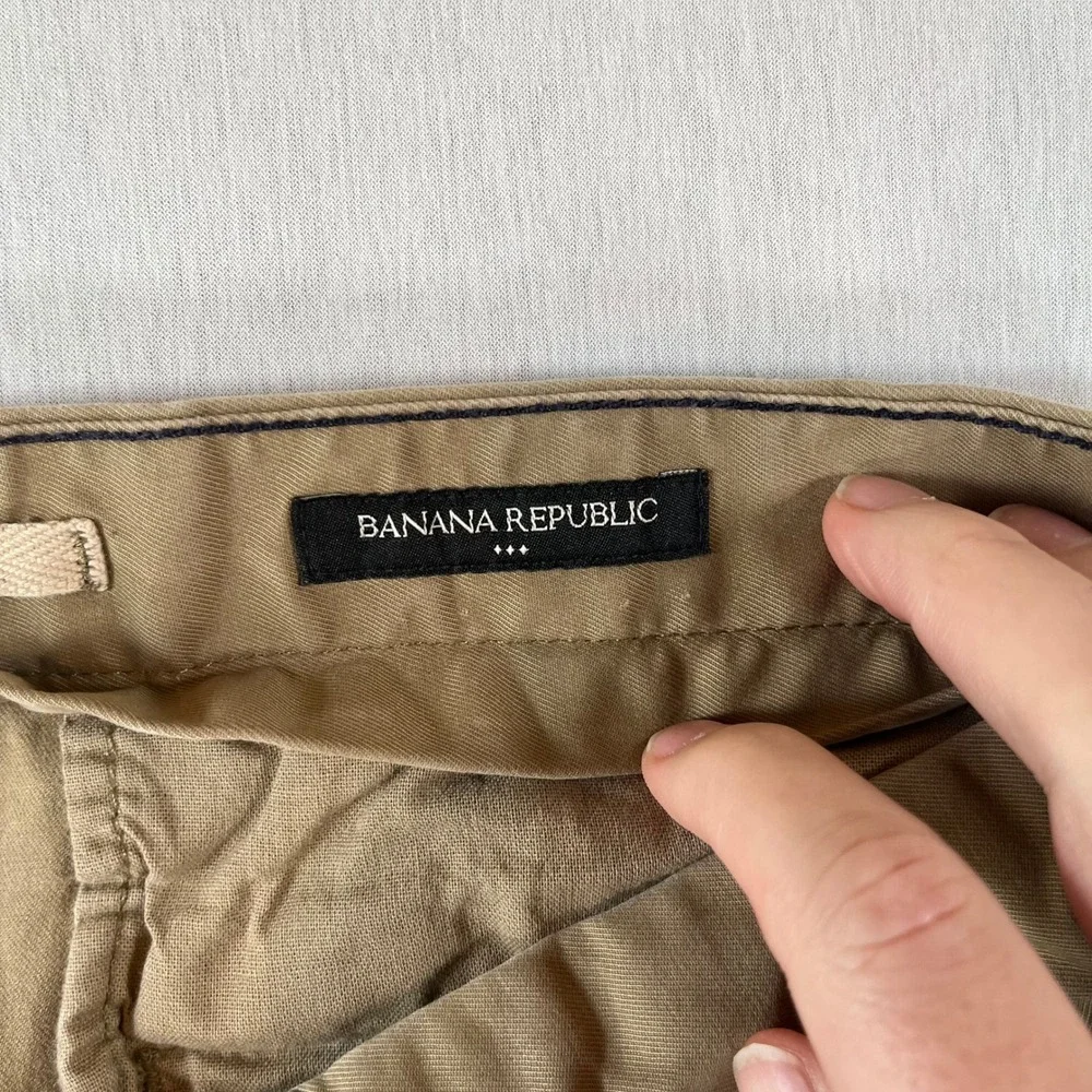 Banana Republic Pants Men 36x32 (Fit 36x29) Lived-In Chino Athletic Fit Khaki